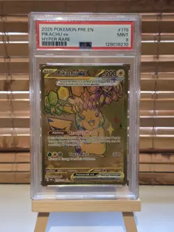 Pikachu EX Prismatic Evolutions Holo Hyper Rare Card 179/131 SV PSA 9 - Image 1