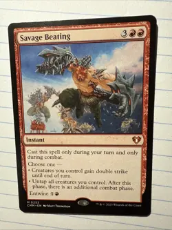 Savage Beating #252 Commander Masters CMM Magic: The Gathering Card - Image 1