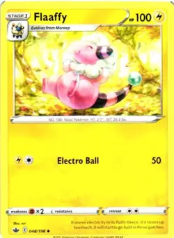 2021 POKEMON TCG COMMON BASE CARD CHILLING REIGN FLAAFFY 048/198 - Image 1