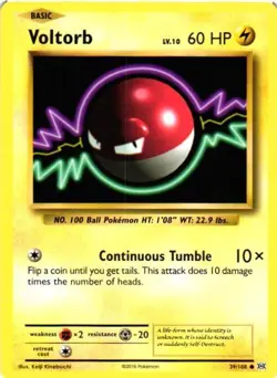 2016 POKEMON TCG COMMON CARD EVOLUTIONS VOLTORB 39/108 - Image 1