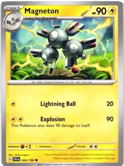 2023 POKEMON TCG SCARLET & VIOLET MAGNETON 064/198 COMMON CARD - Image 1