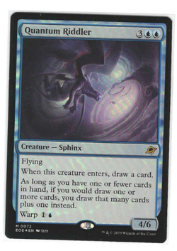 MTG Magic the Gathering Quantum Riddler (Foil) Near Mint EOE Mythic #72 - Image 1