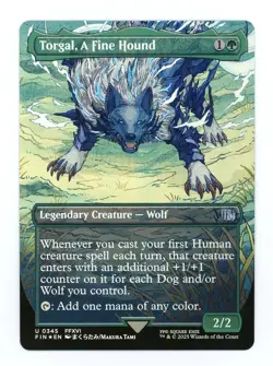 Magic: The Gathering Final Fantasy Borderless Foil Torgal, A Fine Hound #345 - Image 1