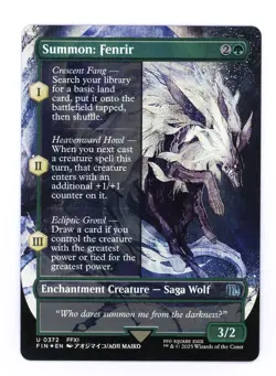 Magic: The Gathering Final Fantasy Borderless Foil Summon: Fenrir #372 - Image 1