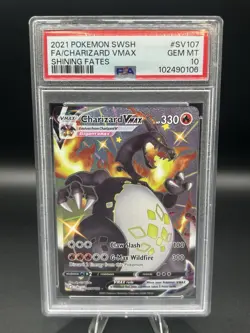Pokemon TCG 2021 Charizard VMAX Shining Fates SV107/SV122 GM PSA 10 - Image 1