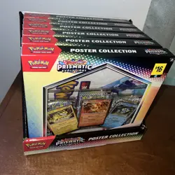 LOT OF 6 Pokemon TCG Prismatic Evolutions Poster Collection Box Sealed - Image 1