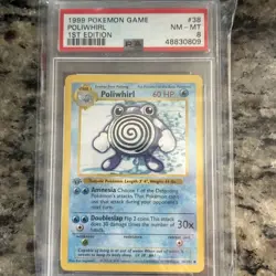1999 Pokemon Poliwhirl 1st Ed Shadowless 38/102 Base Set - PSA 8 - Image 1