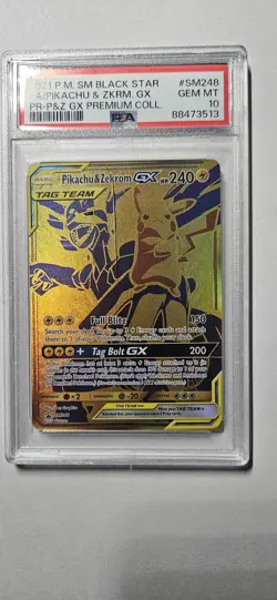 ‼2021 Pokemon Black Star PROMO #SM248 Pikachu & Zekrom Gx Premium Coll~PSA 10💨 - Image 1
