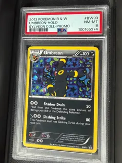 2013 POKEMON BLACK STAR PROMO UMBREON #BW93 HOLO PSA 8 NM-MT #100165374 - Image 1