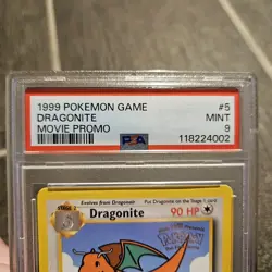 1999 Pokemon DRAGONITE #5 Black Star Promo The First Movie Stamped English PSA 9 - Image 2