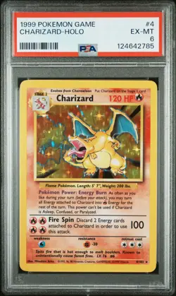 1999 POKEMON GAME #4 CHARIZARD-HOLO PSA 6 - Image 1