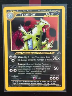 Vintage Pokemon TCG- Holo Tyranitar 12/75 Neo Discovery - Image 1
