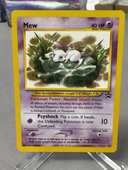 2002 Pokemon League Mew #47 Black Star Promo Card NM - Image 1
