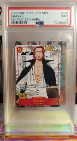 PSA 9 Manga Shanks OP-01 Japanese Mini One Piece TCG Card Perforated 2023 - Image 1