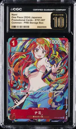 2024 ONE PIECE JPN PROMO CARDS COMMON PRB STORAGE BOX NAMI CGC 10 PERFECT - Image 1