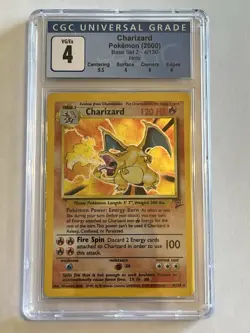 CGC 4 Charizard 2000 Base Set 2 4/130 Holo Pokemon Card - Image 1