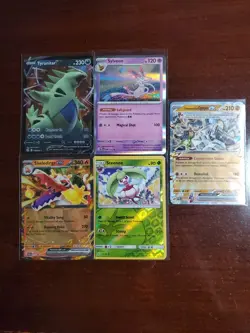 Pokemon 5 Card Lot Holos EX, V And Rare Cards , Great Value Set Building Lot6 - Image 1