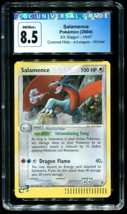 CGC 8.5 Salamence Winner Holo E-League Promo EX Dragon 2004 Pokemon Card #19 - Image 1