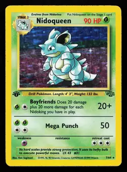 Nidoqueen 7/64 Holo Rare 1st Edition Jungle Pokemon Card - Image 1