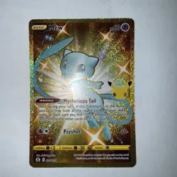 Pokemon Mew Holo Rare TCG Gold Card Celebrations 25th Anniversary 025/025 NM - Image 1