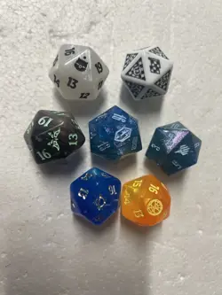 MTG Magic the Gathering Jumbo Spindown D20 Dice Lot Of 7 Final Fantasy SpiderMan - Image 1