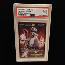 Pokemon Mewtwo-EX TCG Full Art Ultra Rare Holo Card Breakthrough 158/162 PSA 9 - Image 1