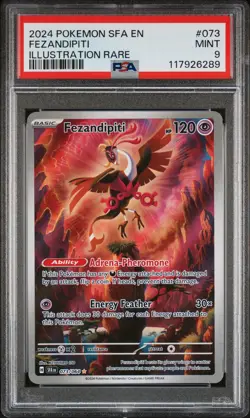 2024 POKEMON SFA EN-SHROUDED FABLE ILLUSTRATION RARE #073 FEZANDIPITI PSA 9 - Image 1