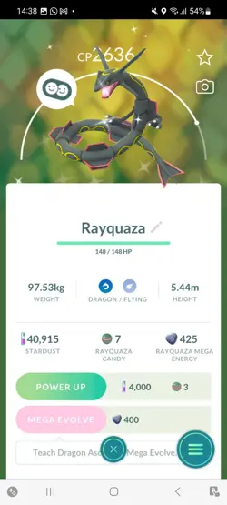 Pokemon Go (Stage 25) Shiny Legendary Rayquaza ( 2 Shinys ) ( Reduced) - Image 2