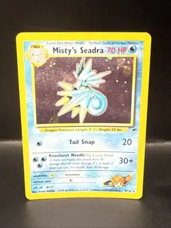 Pokemon TCG Misty’s Seadra 9/132 Holo Gym Heroes WOTC 2000 - Image 2