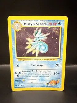 Pokemon TCG Misty’s Seadra 9/132 Holo Gym Heroes WOTC 2000 - Image 3