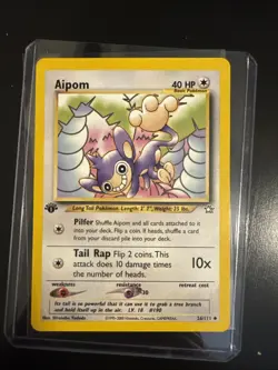 Pokemon TCG Aipom 26/111 Neo Genesis Non Holo - Image 1