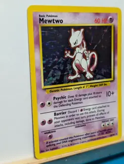 Mewtwo 010/102 Base Set Holo Pokemon TCG in MP Condition - Image 2