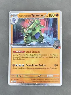 Team Rocket's Tyranitar 096/182 Promo | Pokemon Center Stamp | Holo - Image 1
