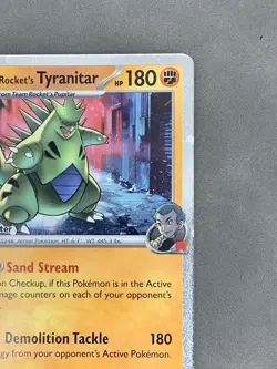 Team Rocket's Tyranitar 096/182 Promo | Pokemon Center Stamp | Holo - Image 3