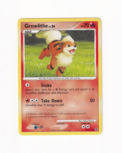 Growlithe 63/111 Rising Rivals Regular Non Holo Common Pokemon Light Played LP - Image 1
