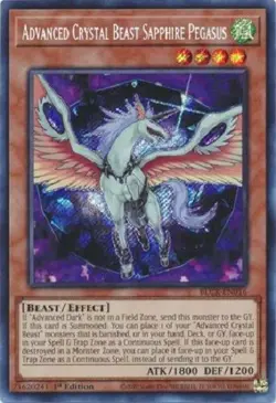 Yugioh Advanced Crystal Beast 7 Cards Sapphire Pegasus Secret Rare - Free Holo - Image 2