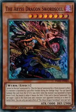 PHHY-EN005 THE ABYSS DRAGON SWORDSOUL SUPER RARE 1ST EDITION YuGiOh CARD - Image 1