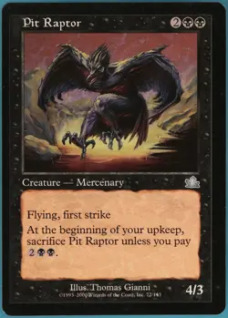 Pit Raptor Prophecy NM Black Uncommon Misprint Miscut CARD (ID# m17539) ABUGames - Image 1