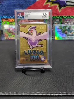 Pokemon Card 2000 Beckett 7.5 LUGIA Ultra Rare Holo Foil Japan GOLD Meiji Promo - Image 2
