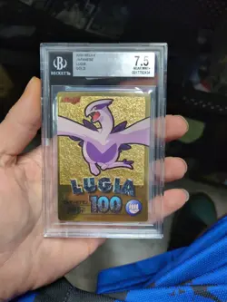 Pokemon Card 2000 Beckett 7.5 LUGIA Ultra Rare Holo Foil Japan GOLD Meiji Promo - Image 5