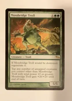 Mossbridge Troll Shadowmoor Green Rare MAGIC GATHERING CARD - Image 1