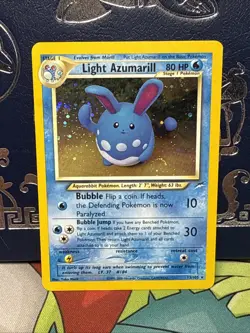 Light Azumarill 13/105 Holo Neo Destiny Unlimited Pokemon Card LP + SWIRL - Image 1