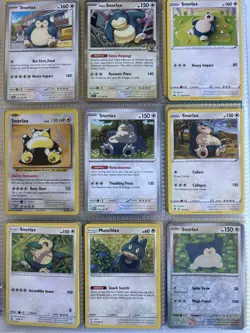 Pokemon Card Species Set Lot - 9x Unique Cards / Snorlax Family - Image 1