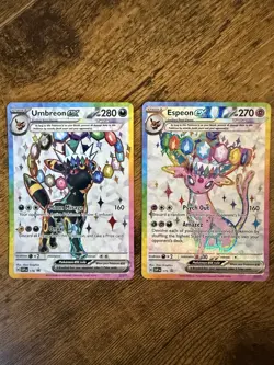 Pokemon Prismatic Evolutions Promo Cards - Umbreon EX 176 - Espeon EX 175 - NM - Image 1