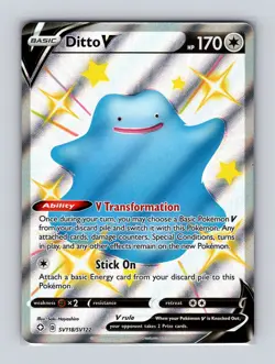Ditto V SV118/SV122 Full Art Ultra Rare Shining Fates Pokemon Card NM - Image 1