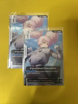 Gundam TCG Iron-Fisted Discipline Foil Card GD01-119 NM in English X2 - Image 1