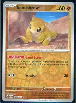 Sandshrew Reverse Holo 027/165 Scarlet & Violet 151 Pokemon Card NM - Image 1