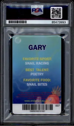 TOM KENNY SIGNED SPONGEBOB SQUAREPANTS DAVE DUSTERS COIN PUSHER GARY CARD PSA 93 - Image 2