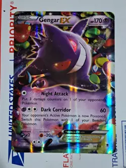 Gengar EX 34/119 XY Phantom Forces 2014 Holo Rare Pokemon Card TCG JUMBO - Image 1