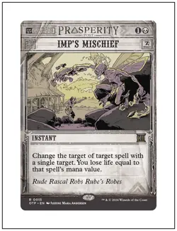 1x Imp's Mischief, Showcase Art, Magic the Gathering MTG NM - Image 1